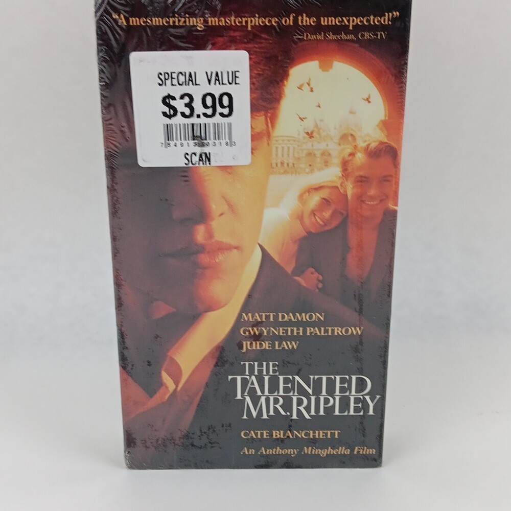 The Talented Mr Ripley  VHS 2001 Cate Blanchett ~ Matt Damon NEW SEALED